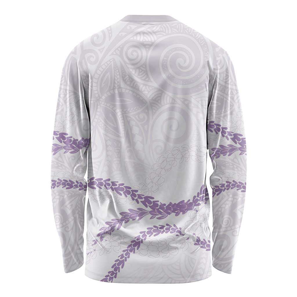 Aloha Lei Mikioi Long Sleeve Shirt Purple Polynesian Tribal Tatau Pattern