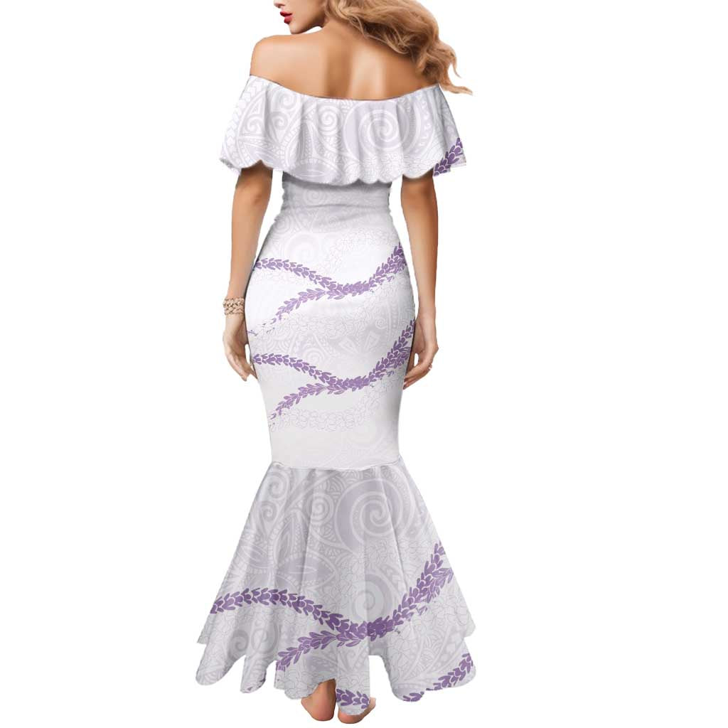 Aloha Lei Mikioi Mermaid Dress Purple Polynesian Tribal Tatau Pattern