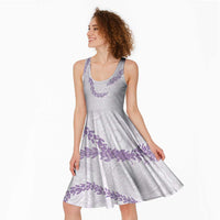 Aloha Lei Mikioi Midi Dress Purple Polynesian Tribal Tatau Pattern - Polynesian Pride