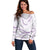 Aloha Lei Mikioi Off Shoulder Sweater Purple Polynesian Tribal Tatau Pattern