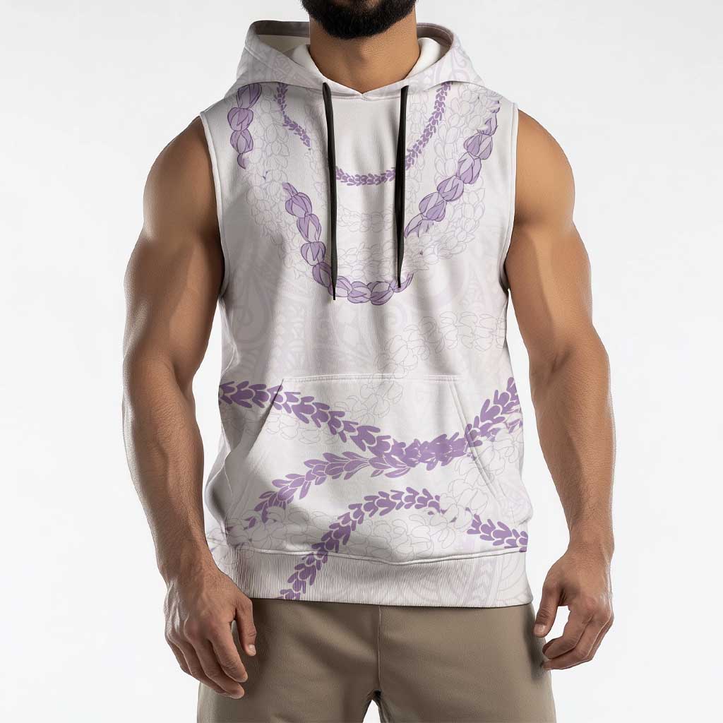 Aloha Lei Mikioi Sleeveless Hoodie Purple Polynesian Tribal Tatau Pattern - Polynesian Pride