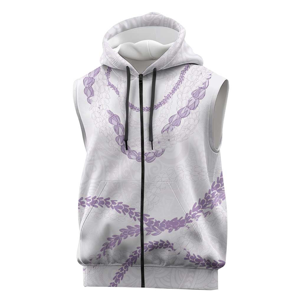 Aloha Lei Mikioi Sleeveless Zip Hoodie Purple Polynesian Tribal Tatau Pattern LT9