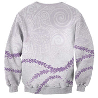 Aloha Lei Mikioi Sweatshirt Purple Polynesian Tribal Tatau Pattern