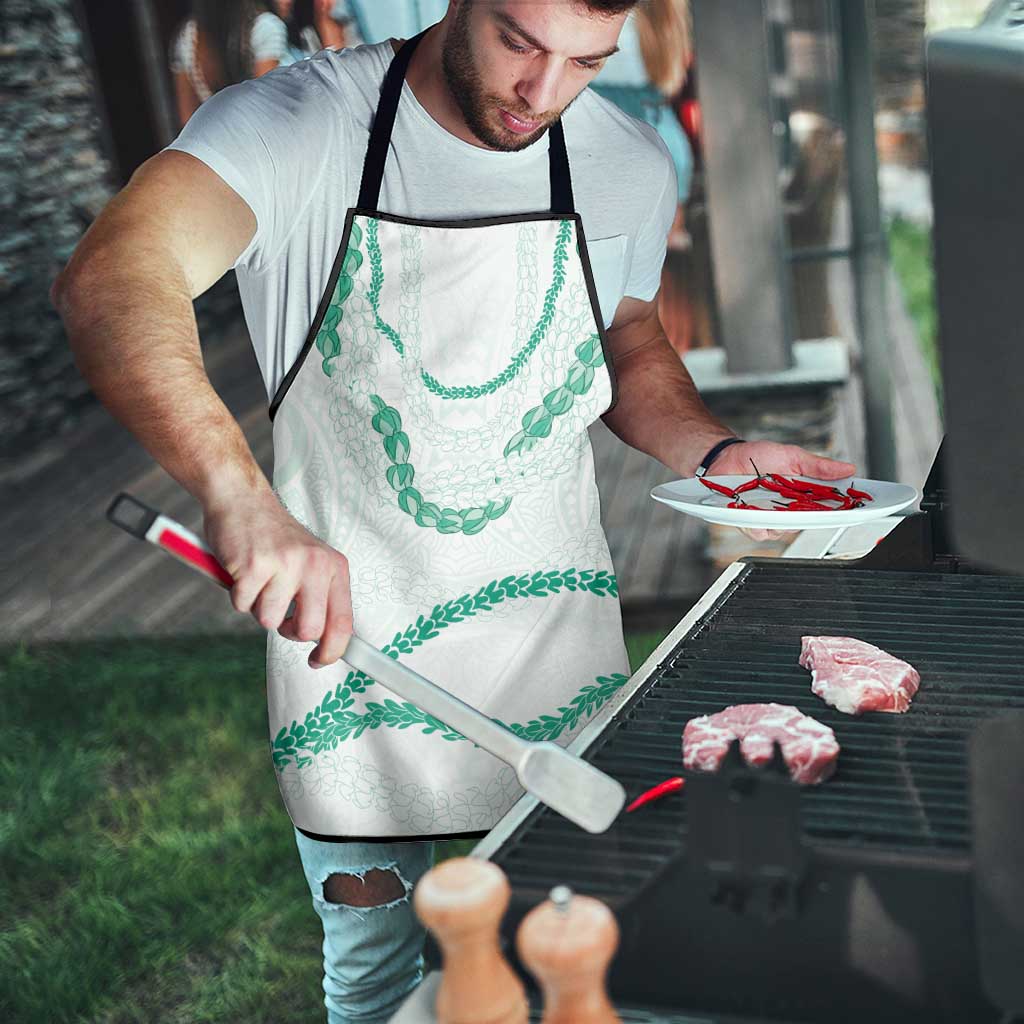 Aloha Lei Mikioi Apron Sage Green Polynesian Tribal Tatau Pattern - Polynesian Pride