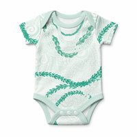 Aloha Lei Mikioi Baby Onesie Sage Green Polynesian Tribal Tatau Pattern LT9 Green - Polynesian Pride