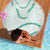 Aloha Lei Mikioi Beach Blanket Sage Green Polynesian Tribal Tatau Pattern