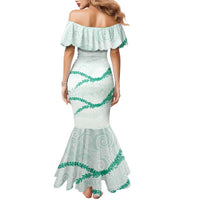 Aloha Lei Mikioi Family Matching Mermaid Dress and Hawaiian Shirt Sage Green Polynesian Tribal Tatau Pattern LT9 - Polynesian Pride