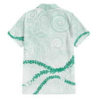 Aloha Lei Mikioi Family Matching Short Sleeve Bodycon Dress and Hawaiian Shirt Sage Green Polynesian Tribal Tatau Pattern LT9 - Polynesian Pride