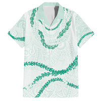 Aloha Lei Mikioi Family Matching Summer Maxi Dress and Hawaiian Shirt Sage Green Polynesian Tribal Tatau Pattern LT9 Dad's Shirt - Short Sleeve Green - Polynesian Pride