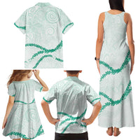Aloha Lei Mikioi Family Matching Tank Maxi Dress and Hawaiian Shirt Sage Green Polynesian Tribal Tatau Pattern LT9 - Polynesian Pride