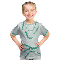 Aloha Lei Mikioi Kid T Shirt Sage Green Polynesian Tribal Tatau Pattern