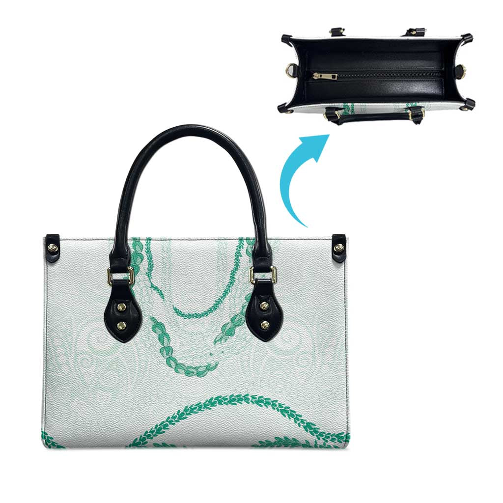Aloha Lei Mikioi Leather Bag Sage Green Polynesian Tribal Tatau Pattern - Polynesian Pride