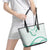 Aloha Lei Mikioi Leather Tote Bag Sage Green Polynesian Tribal Tatau Pattern