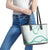Aloha Lei Mikioi Leather Tote Bag Sage Green Polynesian Tribal Tatau Pattern