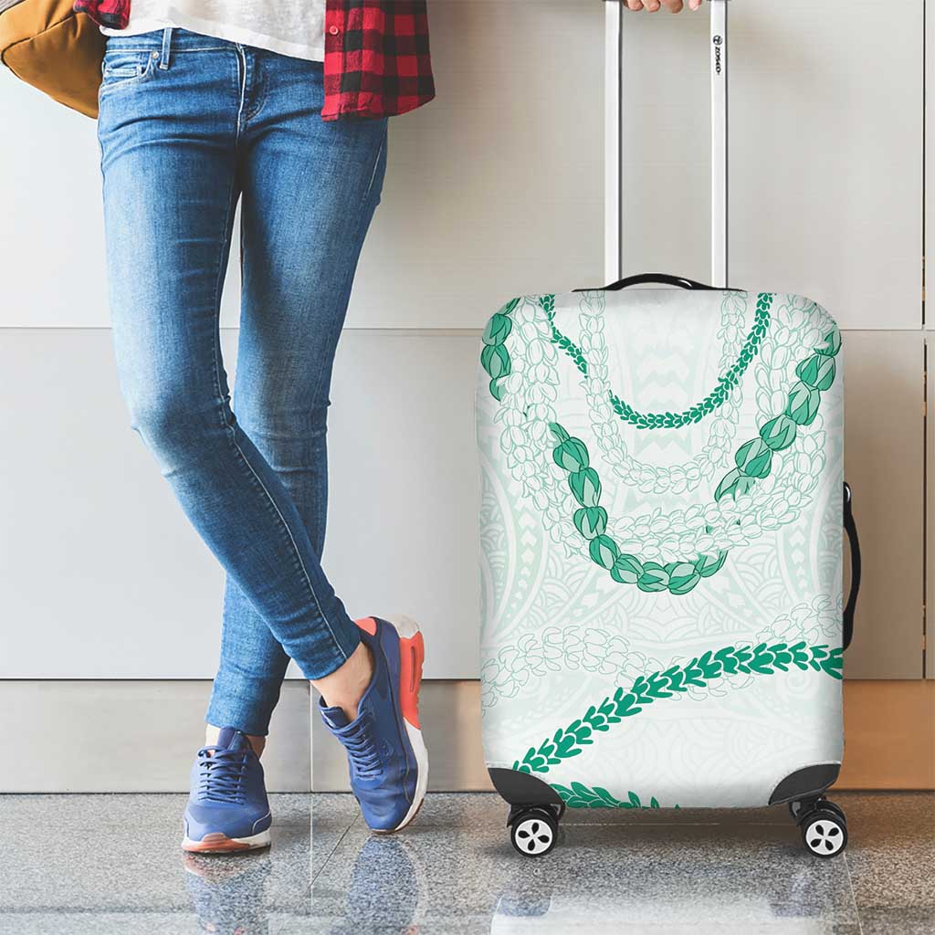 Aloha Lei Mikioi Luggage Cover Sage Green Polynesian Tribal Tatau Pattern
