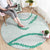 Aloha Lei Mikioi Round Carpet Sage Green Polynesian Tribal Tatau Pattern