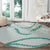 Aloha Lei Mikioi Round Carpet Sage Green Polynesian Tribal Tatau Pattern