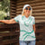 Aloha Lei Mikioi Women Polo Shirt Sage Green Polynesian Tribal Tatau Pattern