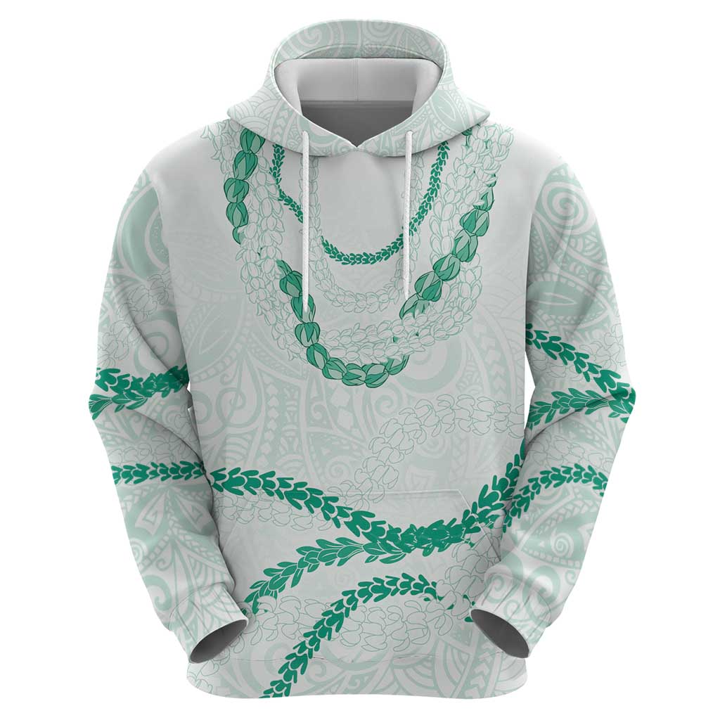 Aloha Lei Mikioi Zip Hoodie Sage Green Polynesian Tribal Tatau Pattern LT9 - Polynesian Pride