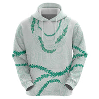 Aloha Lei Mikioi Zip Hoodie Sage Green Polynesian Tribal Tatau Pattern LT9 - Polynesian Pride