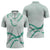 Aloha Lei Mikioi Zipper Polo Shirt Sage Green Polynesian Tribal Tatau Pattern - Polynesian Pride