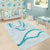 Aloha Lei Mikioi Area Rug Teal Polynesian Tribal Tatau Pattern