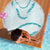 Aloha Lei Mikioi Beach Blanket Teal Polynesian Tribal Tatau Pattern