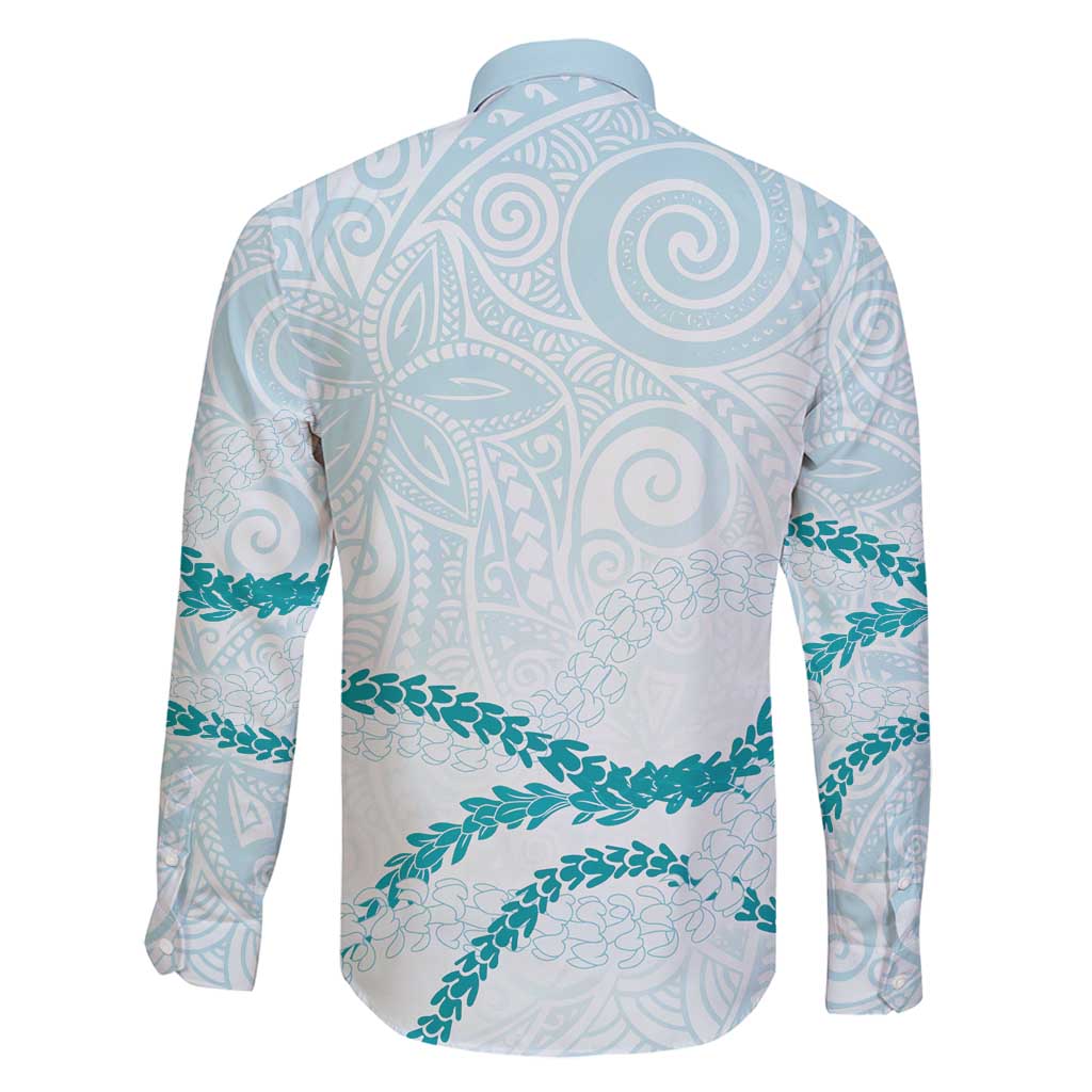 Aloha Lei Mikioi Family Matching Mermaid Dress and Hawaiian Shirt Teal Polynesian Tribal Tatau Pattern LT9 - Polynesian Pride
