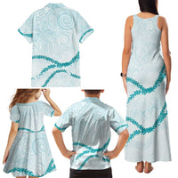 Aloha Lei Mikioi Family Matching Tank Maxi Dress and Hawaiian Shirt Teal Polynesian Tribal Tatau Pattern LT9 - Polynesian Pride