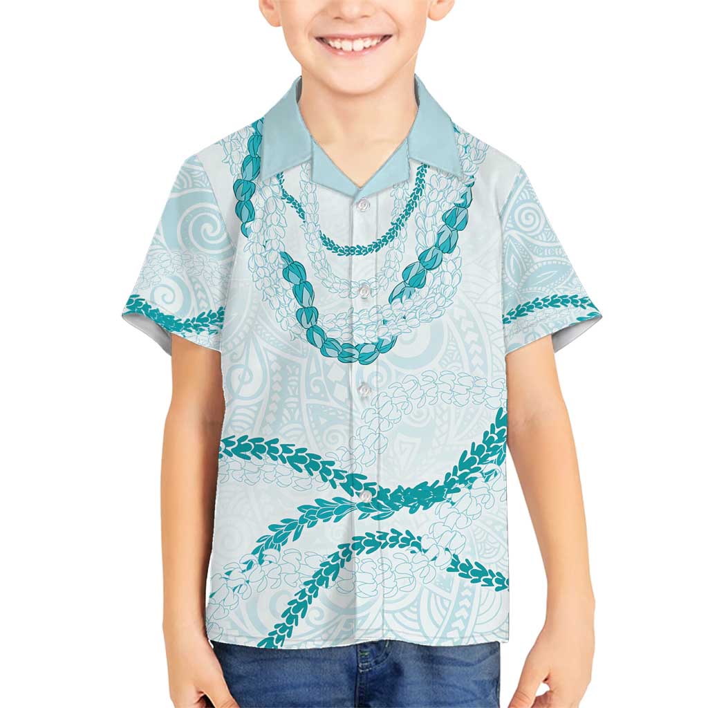 Aloha Lei Mikioi Family Matching Tank Maxi Dress and Hawaiian Shirt Teal Polynesian Tribal Tatau Pattern LT9 Son's Shirt Teal - Polynesian Pride