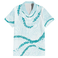 Aloha Lei Mikioi Hawaiian Shirt Teal Polynesian Tribal Tatau Pattern