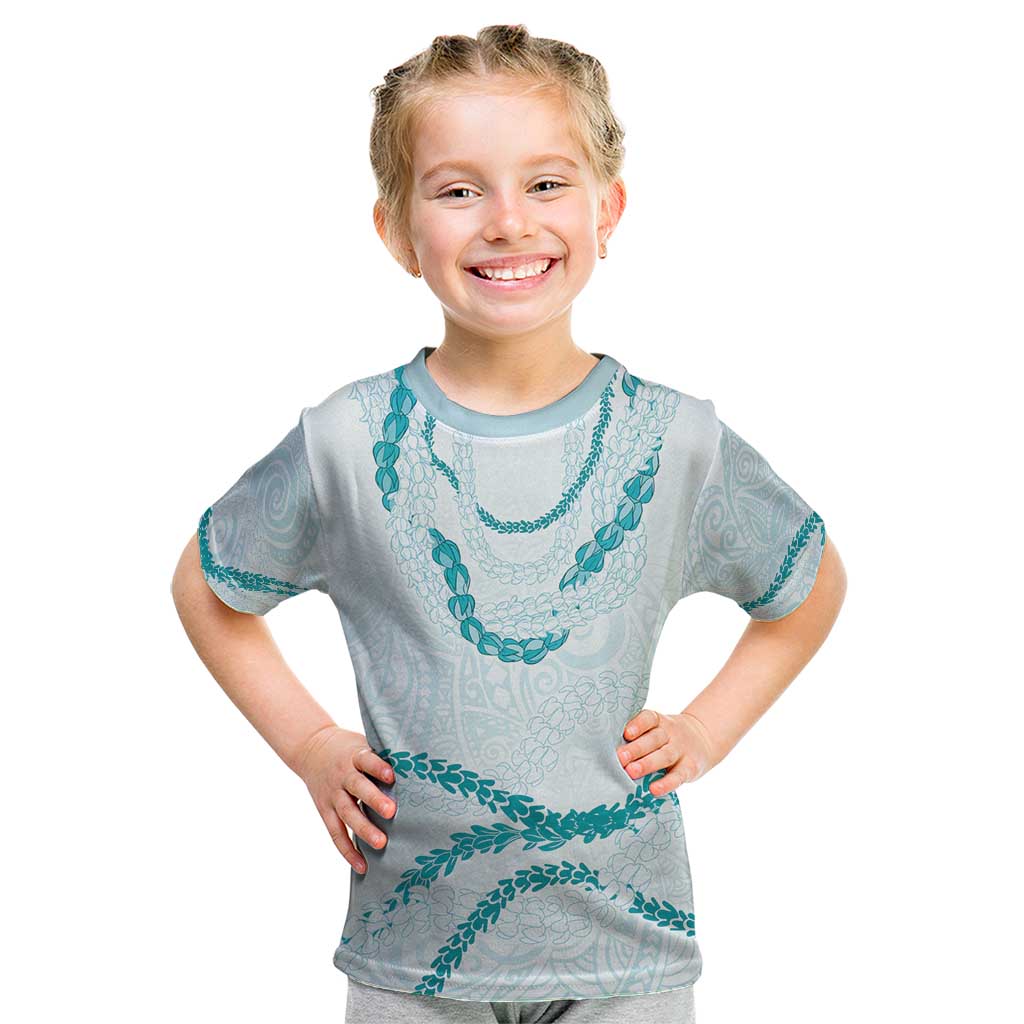 Aloha Lei Mikioi Kid T Shirt Teal Polynesian Tribal Tatau Pattern