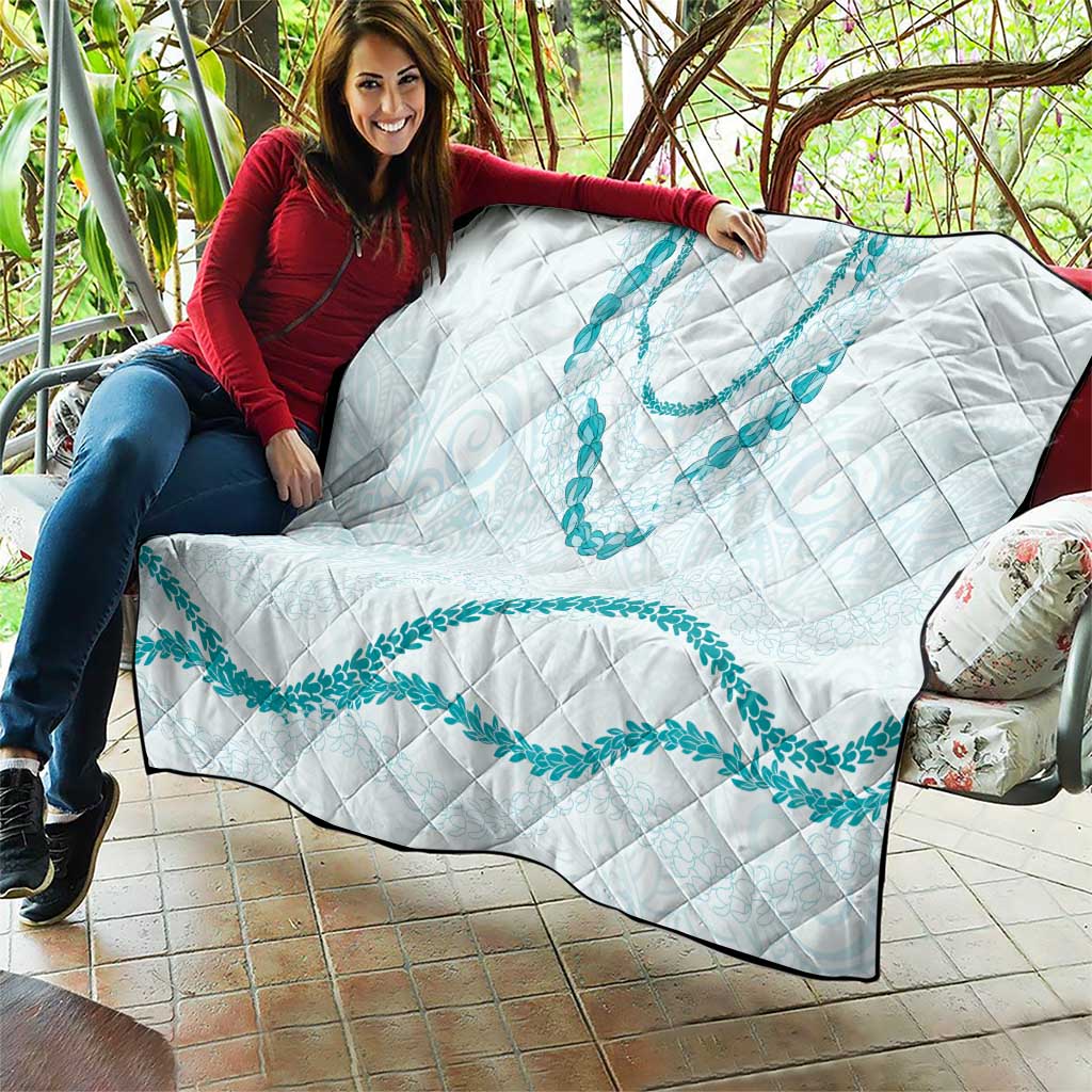 Aloha Lei Mikioi Quilt Teal Polynesian Tribal Tatau Pattern