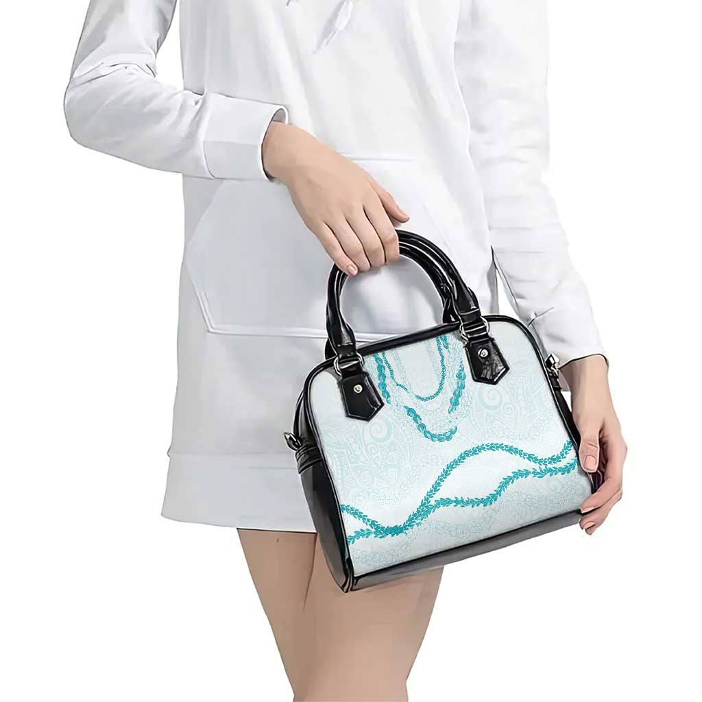 Aloha Lei Mikioi Shoulder Handbag Teal Polynesian Tribal Tatau Pattern