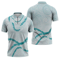 Aloha Lei Mikioi Zipper Polo Shirt Aloha Lei Mikioi - Polynesian Pride