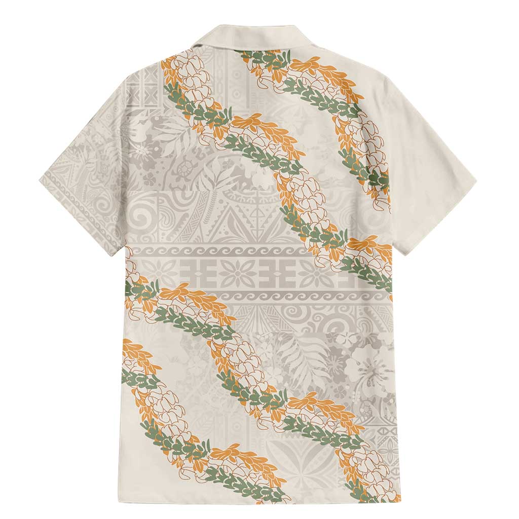 Aloha Pakalana and Puakenikeni Lei Family Matching Mermaid Dress and Hawaiian Shirt Beige Hawaiian Pattern LT9 - Polynesian Pride
