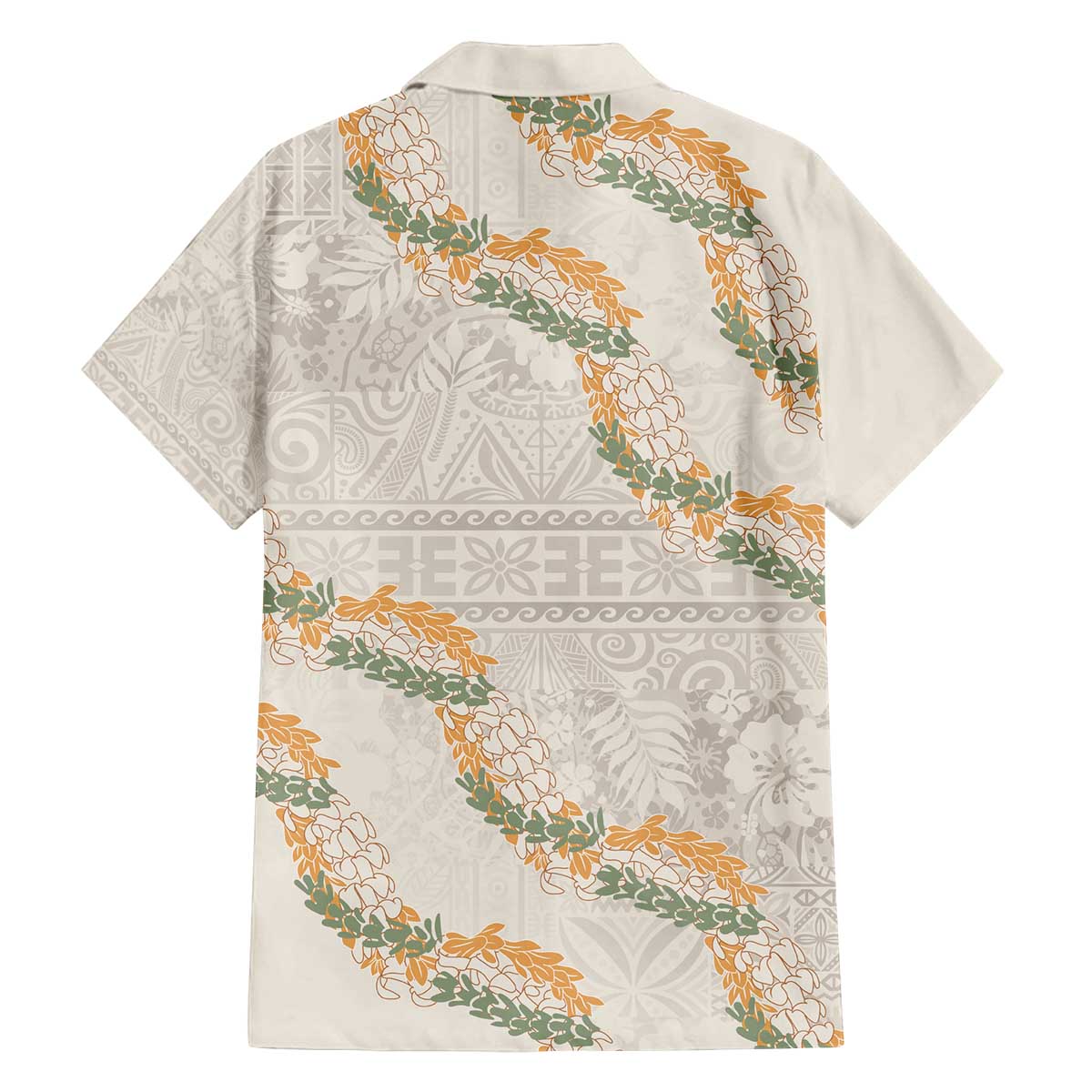 Aloha Pakalana and Puakenikeni Lei Family Matching Off The Shoulder Long Sleeve Dress and Hawaiian Shirt Beige Hawaiian Pattern LT9 - Polynesian Pride
