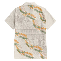 Aloha Pakalana and Puakenikeni Lei Family Matching Summer Maxi Dress and Hawaiian Shirt Beige Hawaiian Pattern LT9 - Polynesian Pride