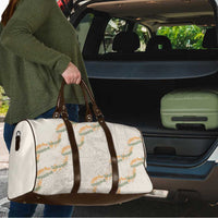 Aloha Pakalana and Puakenikeni Lei Travel Bag Beige Hawaiian Pattern - Polynesian Pride