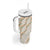 Aloha Pakalana and Puakenikeni Lei Tumbler With Handle Beige Hawaiian Pattern