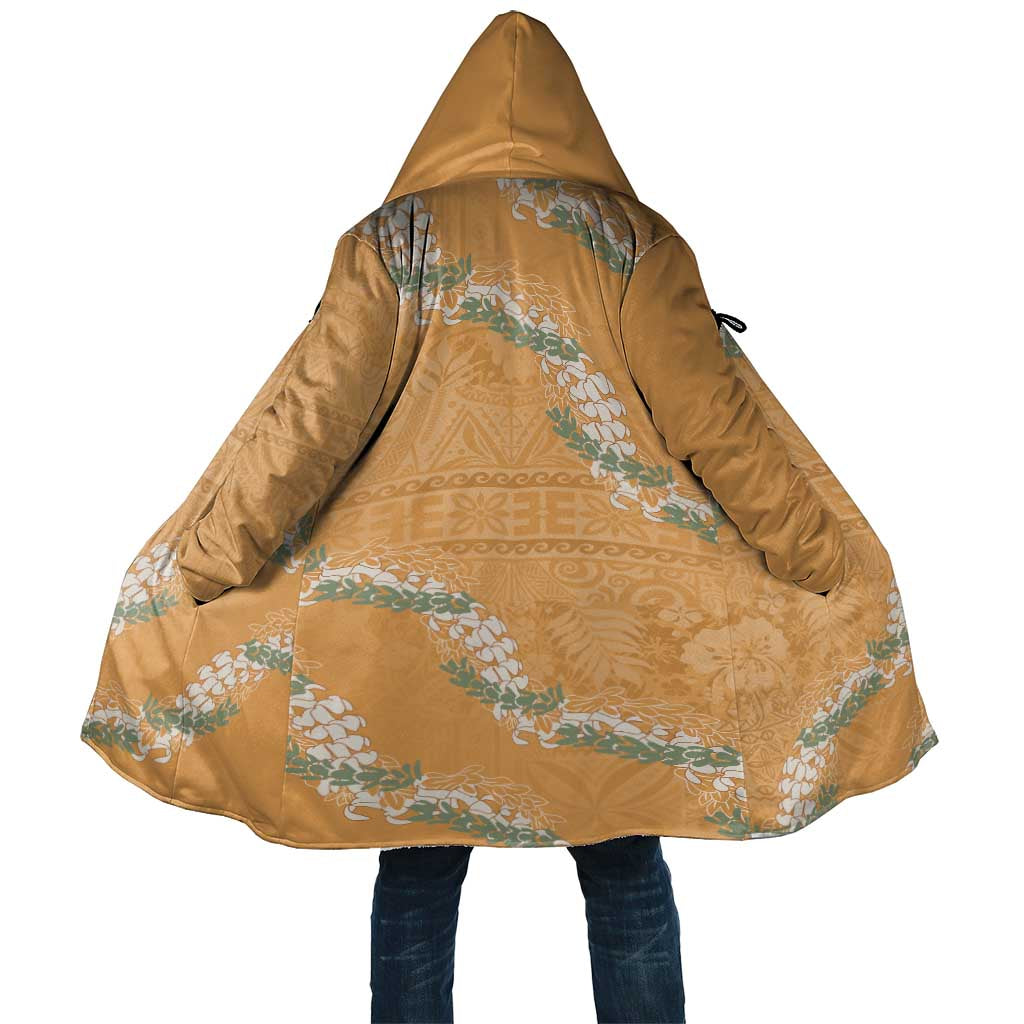 Aloha Pakalana and Puakenikeni Lei Cloak Gold Hawaiian Pattern - Polynesian Pride