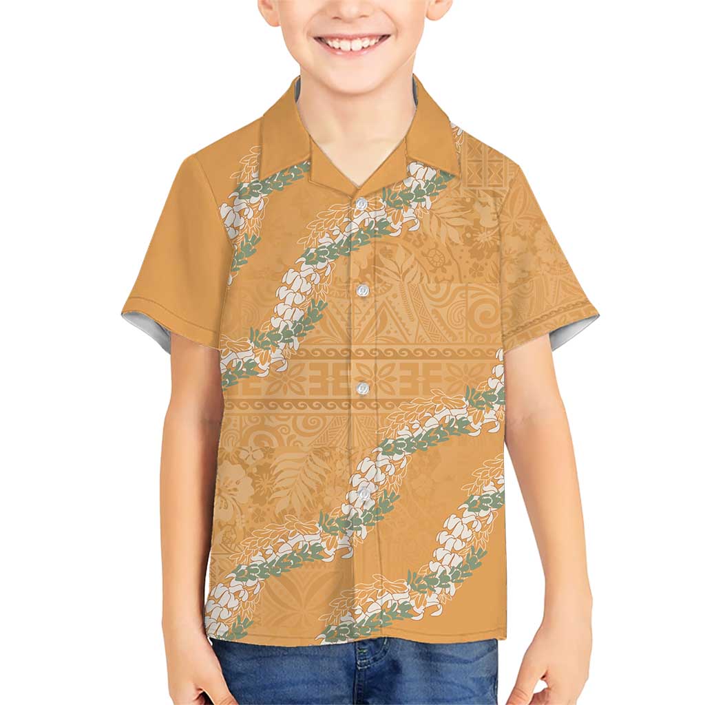 Aloha Pakalana and Puakenikeni Lei Hawaiian Shirt Gold Hawaiian Pattern