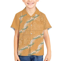 Aloha Pakalana and Puakenikeni Lei Hawaiian Shirt Gold Hawaiian Pattern