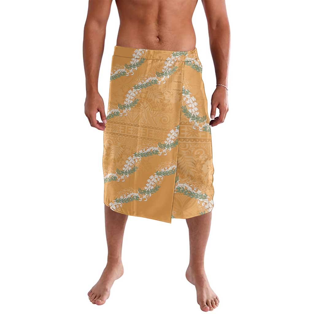 Aloha Pakalana and Puakenikeni Lei Lavalava Gold Hawaiian Pattern