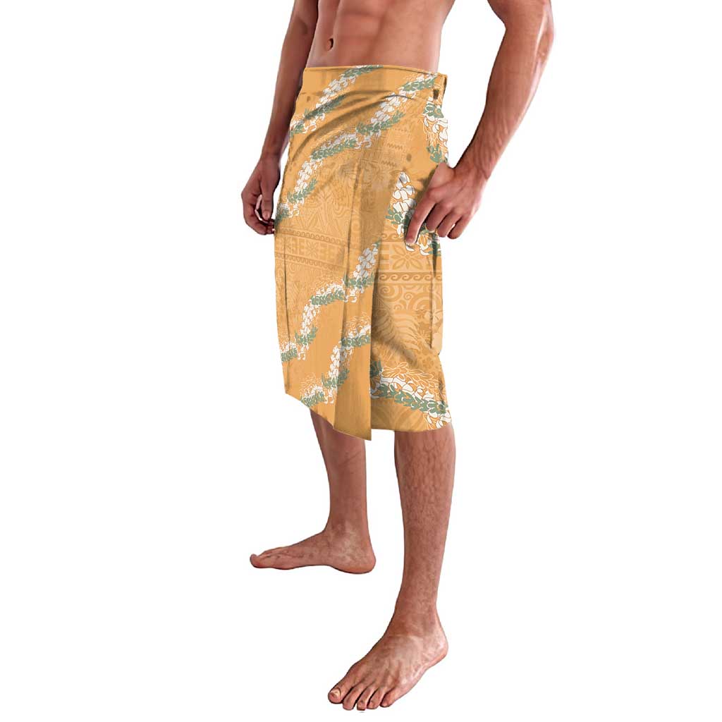 Aloha Pakalana and Puakenikeni Lei Lavalava Gold Hawaiian Pattern