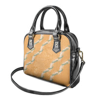 Aloha Pakalana and Puakenikeni Lei Shoulder Handbag Gold Hawaiian Pattern