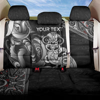 Personalised New Zealand Potae Pango Cricket Back Car Seat Cover Special Maori Hei Tiki Tribal Tattoo LT9 One Size Black - Polynesian Pride