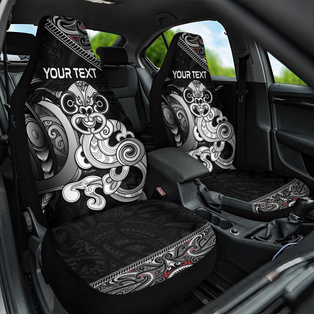 Personalised New Zealand Potae Pango Cricket Car Seat Cover Special Maori Hei Tiki Tribal Tattoo LT9 One Size Black - Polynesian Pride