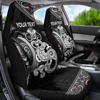 Personalised New Zealand Potae Pango Cricket Car Seat Cover Special Maori Hei Tiki Tribal Tattoo LT9 - Polynesian Pride