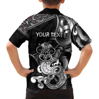 Personalised New Zealand Potae Pango Cricket Family Matching Off The Shoulder Long Sleeve Dress and Hawaiian Shirt Special Maori Hei Tiki Tribal Tattoo LT9 - Polynesian Pride